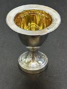 Sterling silver goblet with gilt liner Weight 59.8