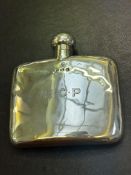 Sterling silver flask initials M C P Weight 52g