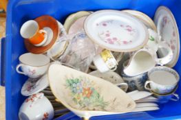 Large unsorted box of ceramics to include Spode &
