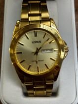 Lorus day/date wristwatch with box