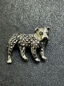 Silver pin brooch in the form of a bulldog
