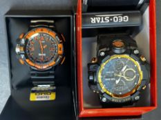 OMQ wristwatch together with GEO star wristwatch -