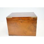 Victorian box inlaid with brass with sewing conten