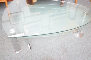 Glass & chrome coffee table