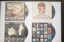 The royal mail David Bowie fan sheets framed prese