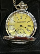 Dalvey Scotland pocket watch with box & chain