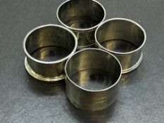 4 Silver napkin rings Weight 75g