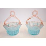 Pair of victorian glass baskets