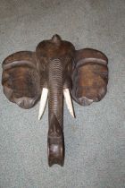 Large wooden elephants head 83 cm