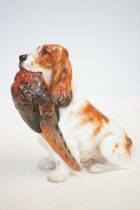 Royal Doulton dog & pheasant in mount