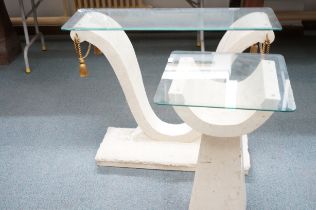 Marble effect hall table & Matching side table - r