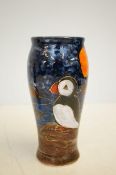 Anita Harris puffin vase signed in gold