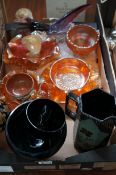 Box of carnival glass & others