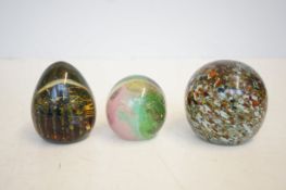 3x signed Mdina paperweights