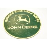 Cast iron John Deere sign