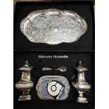 Grenadier silver smiths cased presentation set