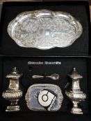 Grenadier silver smiths cased presentation set