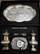Grenadier silver smiths cased presentation set