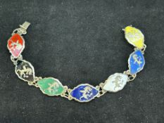 Siam sterling & enamel bracelet