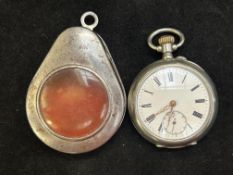 Victorian pocket watch & case