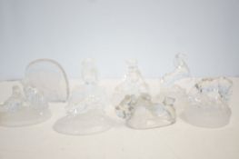 Collection of 8 crystal animals