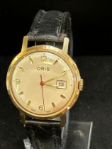 Vintage Oris manual wind wristwatch date app at 3