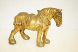 Very heavy brass horse Approx 10kg width 35 cm