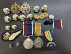 Collection of medals, buttons & others mainly RAF to include silver