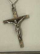 Boxed silver cross & chain