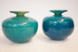 Pair of Mdina vases both signed 1 with original la