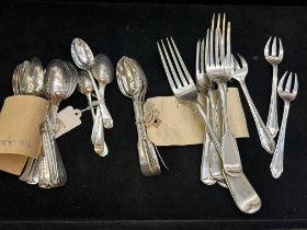 Collection of victorian silver plated flatware