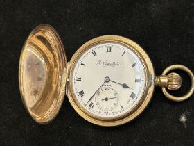 Tho Russell & Son premier gold plated pocket watch