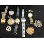 Collection of wristwatches, pocket watch, 800 grad