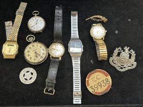 Collection of wristwatches, pocket watch, 800 grad