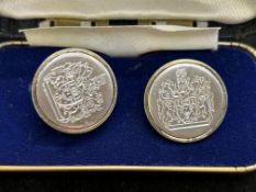 Sterling silver cufflinks, Birmingham hallmark