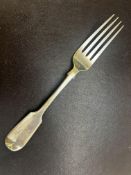 Victorian silver fork date letter T 76g