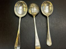 3x Silver early spoons 216g