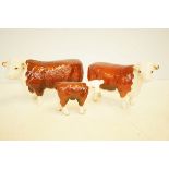 Beswick hereford bull, cow & calf