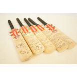 Collection of miniature hand signed cricket bats