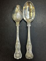 Pair of victorian silver spoons date letter I make