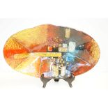 Large art glass dish Height 48 cm