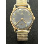 Gents Omega wristwatch 9ct gold case, c1950 No12065564 intermittent ticking