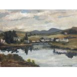 Maurice Canning Wilks 1910-1984 Oil on board, lake