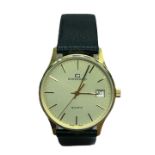 Garrard quartz 9ct gold case wristwatch with date