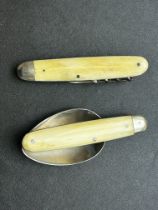 Campain bone handle fork and spoon