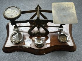 Set of brass post office scales