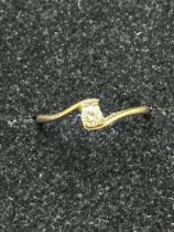 9ct gold solitaire diamond ring Size K