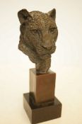 Bronze model leopards head signed P.J.Mene (after)