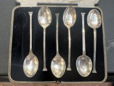 Set of six silver spoons (not original case)