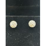 Boxed pair 9ct white gold and crystal earrings